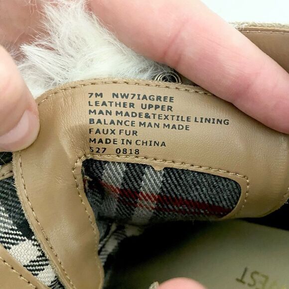 Nine West Tan Suede Ankle Boots with Faux Fur Trim size 7. Real leather. - Picture 7 of 14